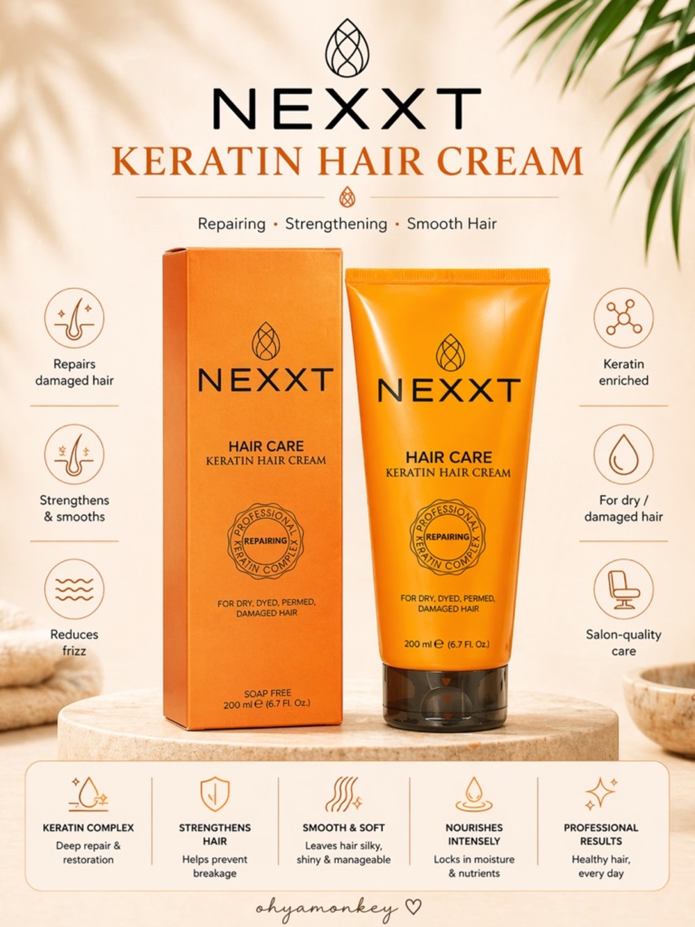 NEXXT Hair Care Keratin Hair Cream 6.7oz
